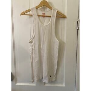 Brooks Brothers pull over beater t shirt Tank top white small adult under shirt